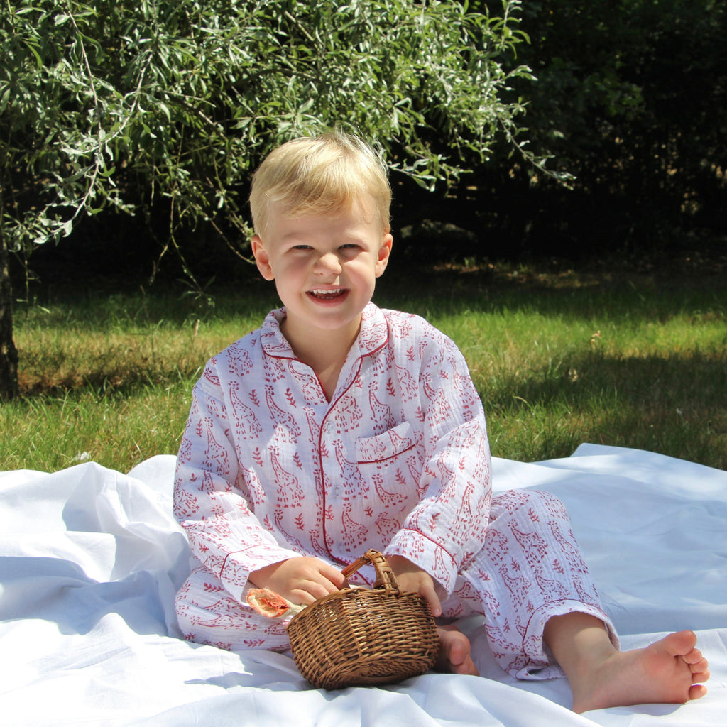 Red Giraffe Organic Muslin Pyjamas