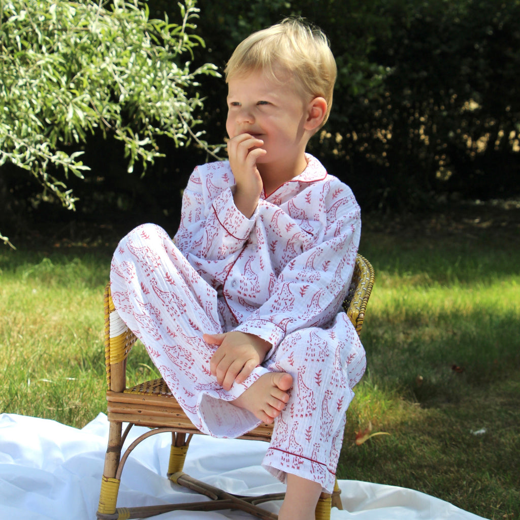 Red Giraffe Organic Muslin Pyjamas