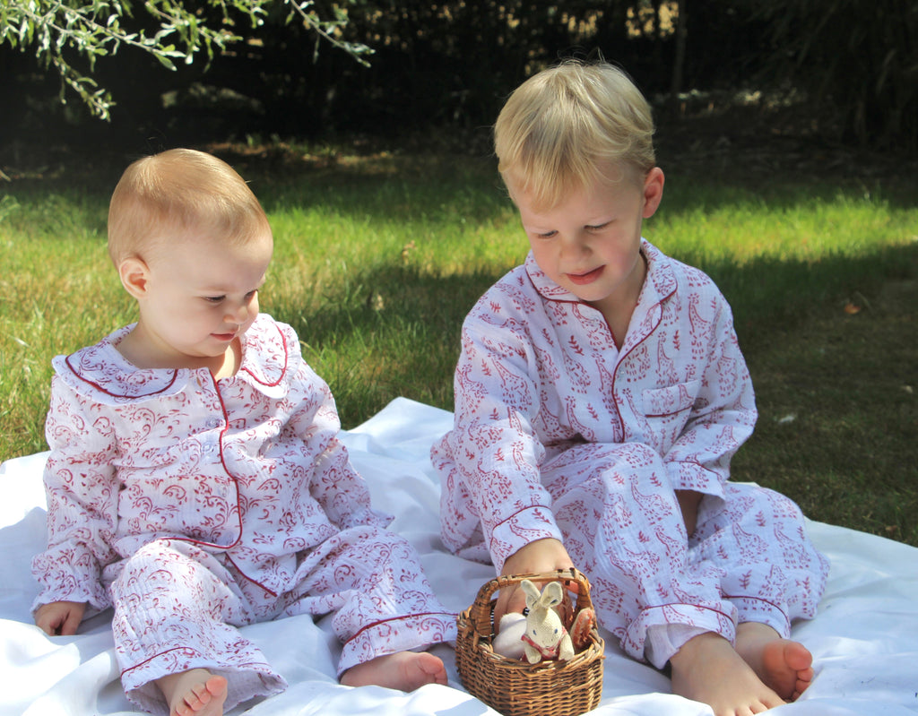 Red Giraffe Organic Muslin Pyjamas