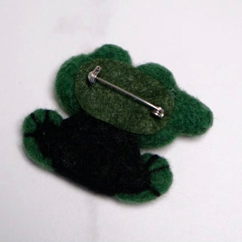 LuLuFun Studio NINIGOGO EGO Needle Felted Brooch – Handmade Fluffy Pin