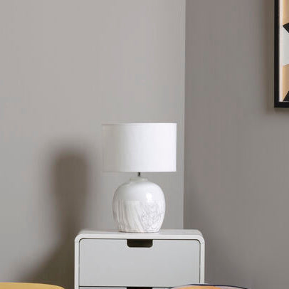 Orsina Whitley Modern White Table Lamp – Minimalist Bedside Lighting