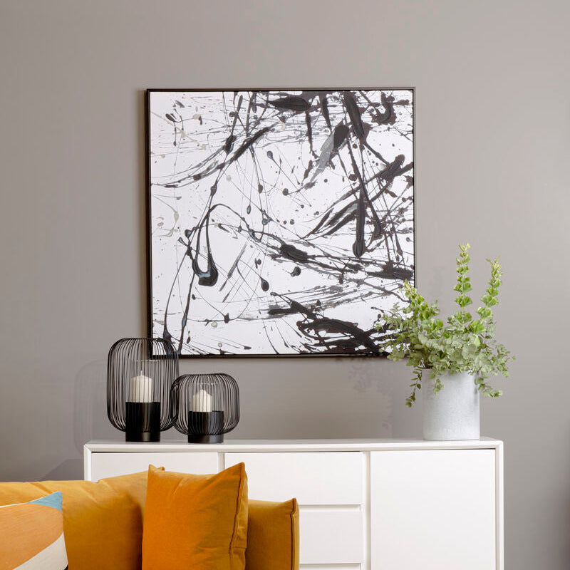 Astratto Black and White Abstract Wall Art | Handmade Canvas by Orsina
