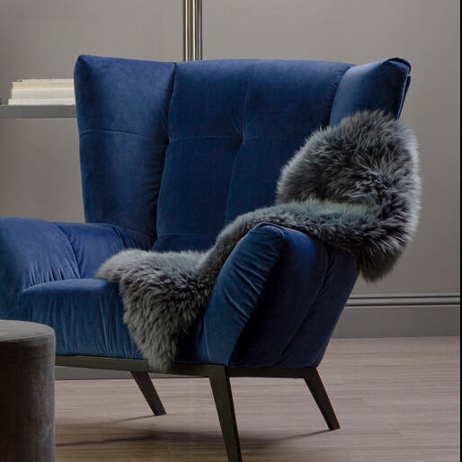 Orsina Bosie Sheepskin Rug – Plush Gunmetal Grey Accent Rug