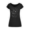 Kate's Clothing All Black Quote Women's Wide Neck Cotton T-Shirt