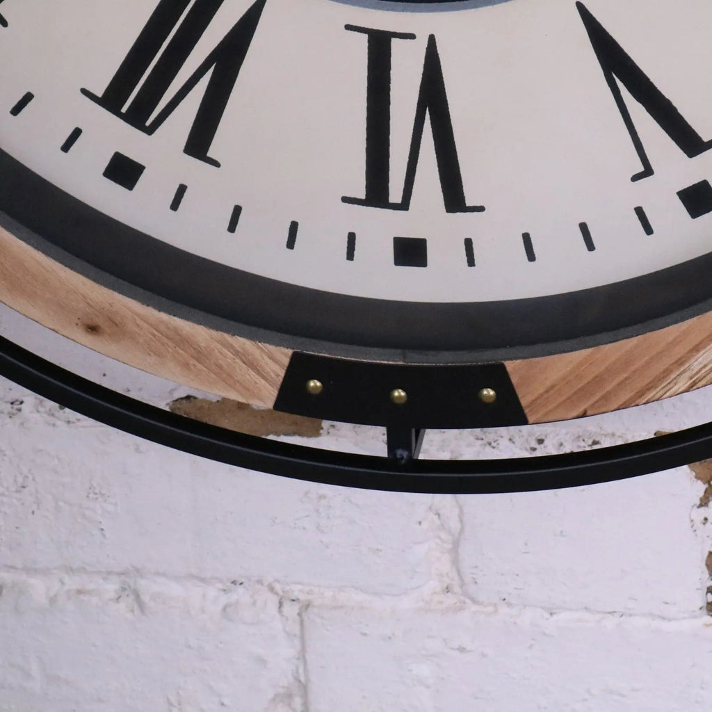 Industrial Large Cog Clock White and Gold