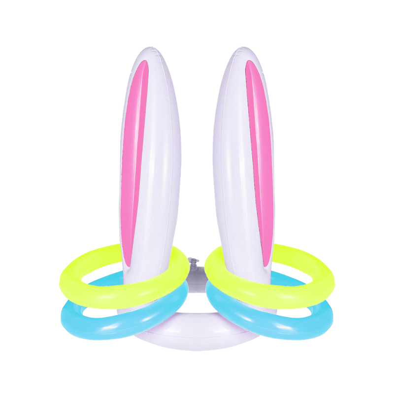 PoundFun Inflatable Bunny Ear Ring Toss Game – Easter Party Activity