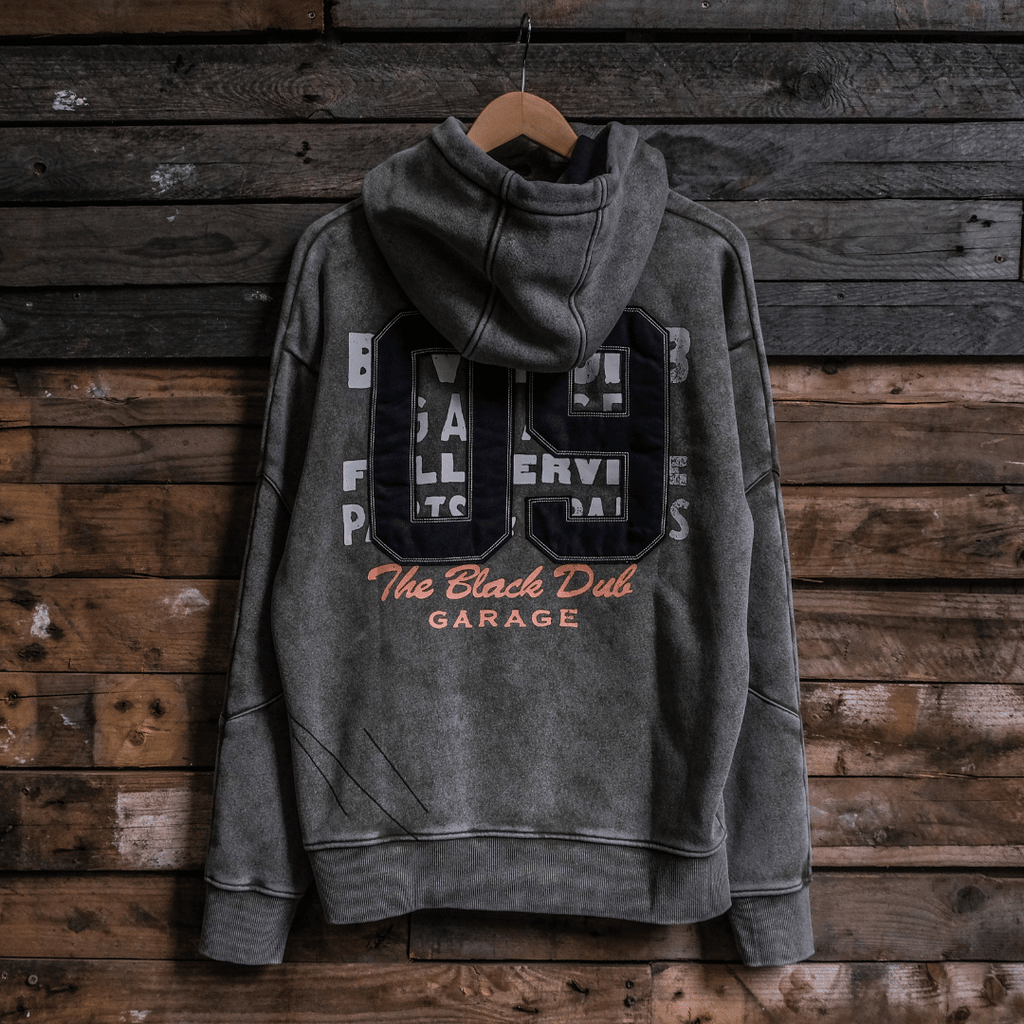 Uggly and Co Green Parts & Spares '09' Acid Wash Heavyweight Hoodie