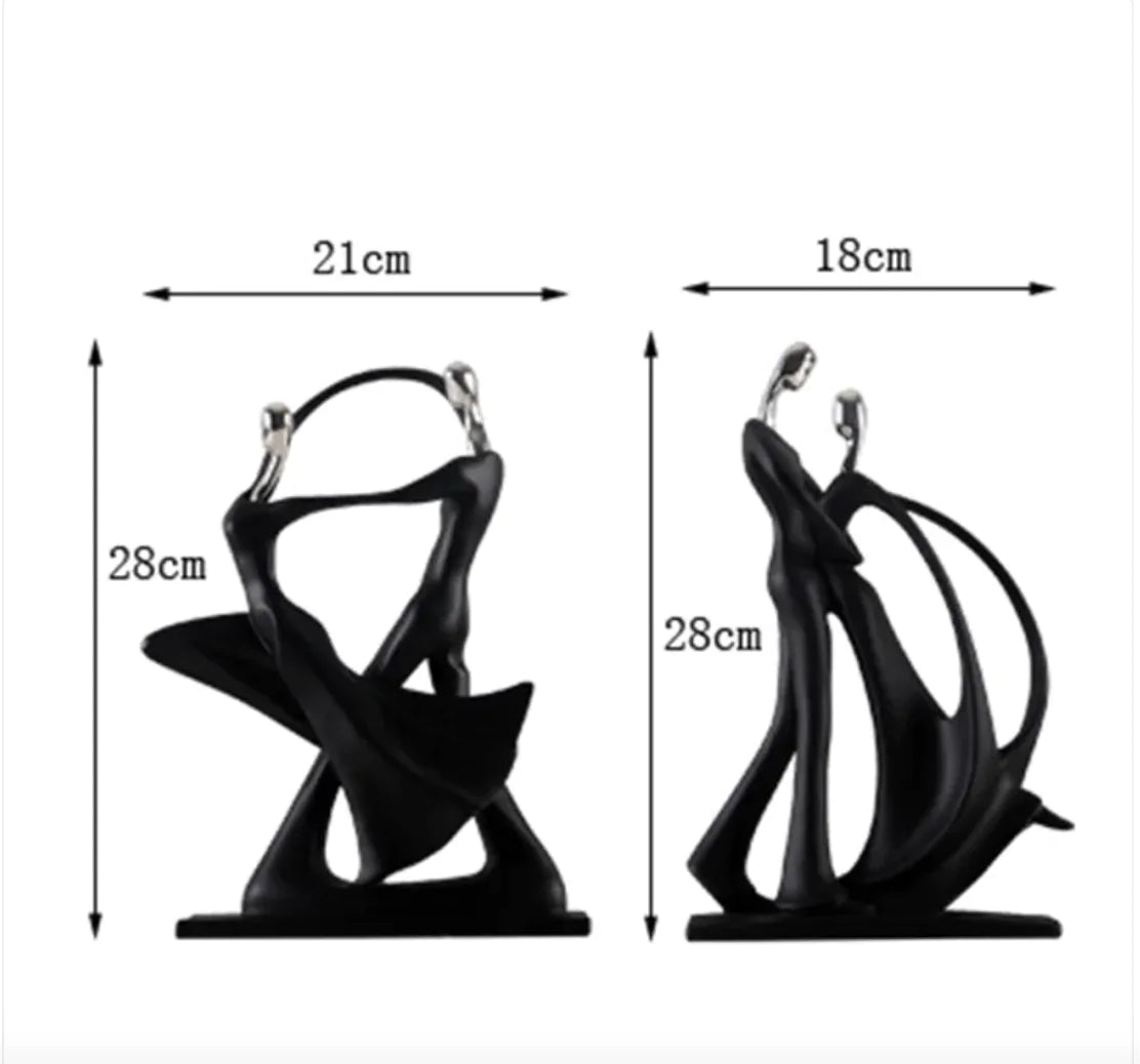Nordic Resin Couple Figurine – Modern Romantic Home Décor