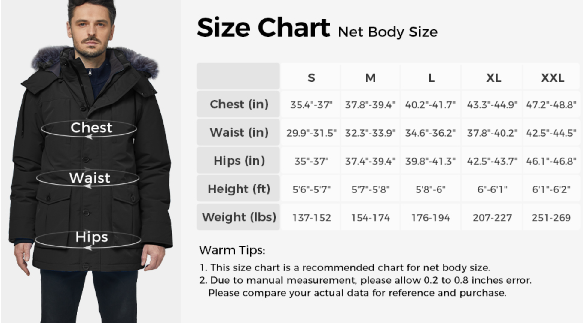 CHINMOON Men's Winter Puffer Coat | Waterproof Windproof Parka Jacket