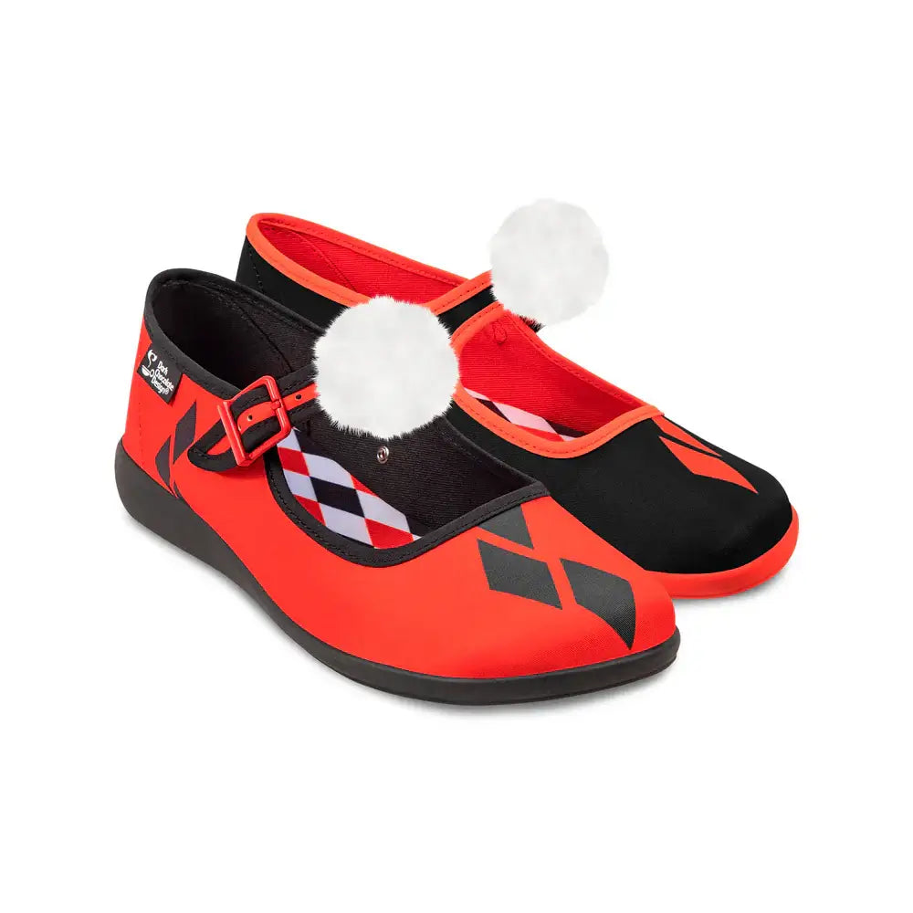 Chocolaticas Jinxie Women's Mary Jane Flat Shoes | Red & Black