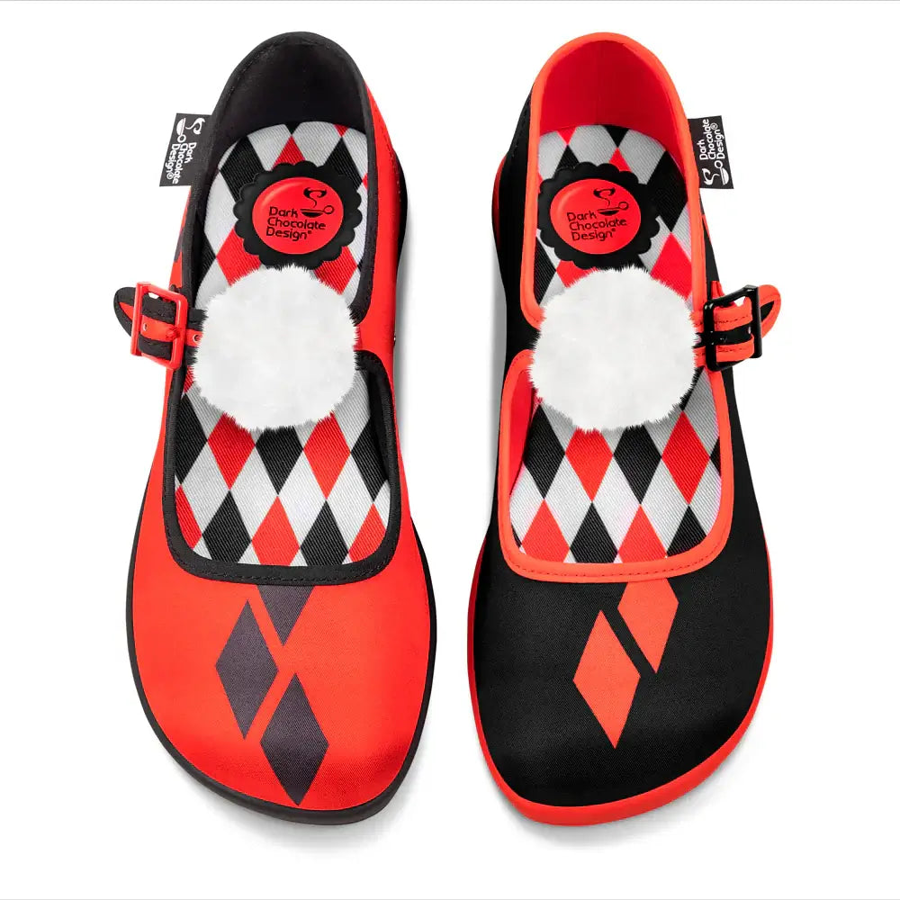 Chocolaticas Jinxie Women's Mary Jane Flat Shoes | Red & Black