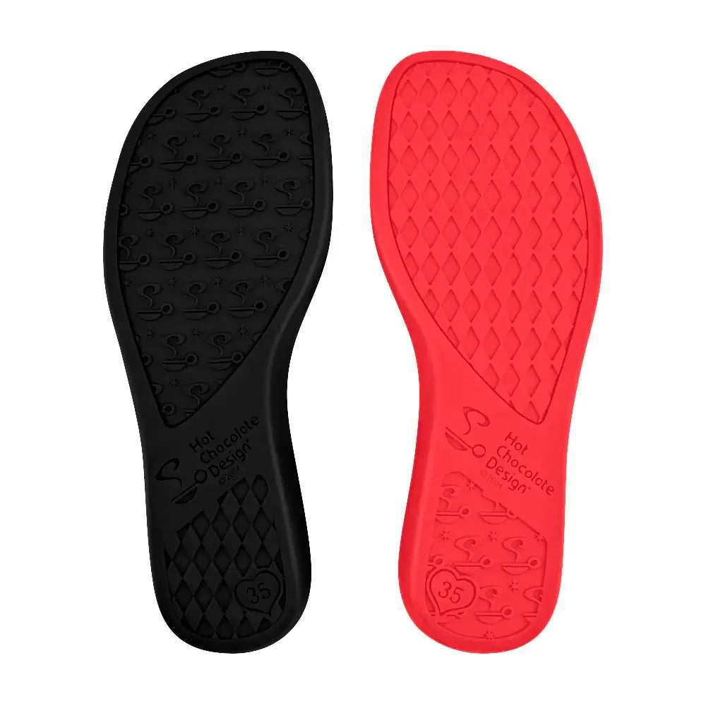Chocolaticas Jinxie Women's Mary Jane Flat Shoes | Red & Black