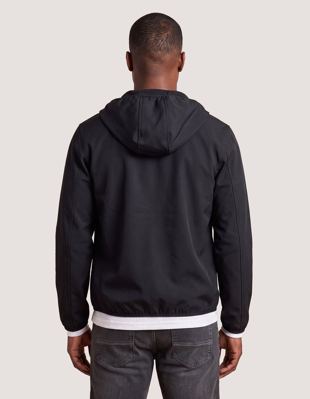 Black Hooded Windbreaker Jacket