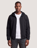 Black Hooded Windbreaker Jacket