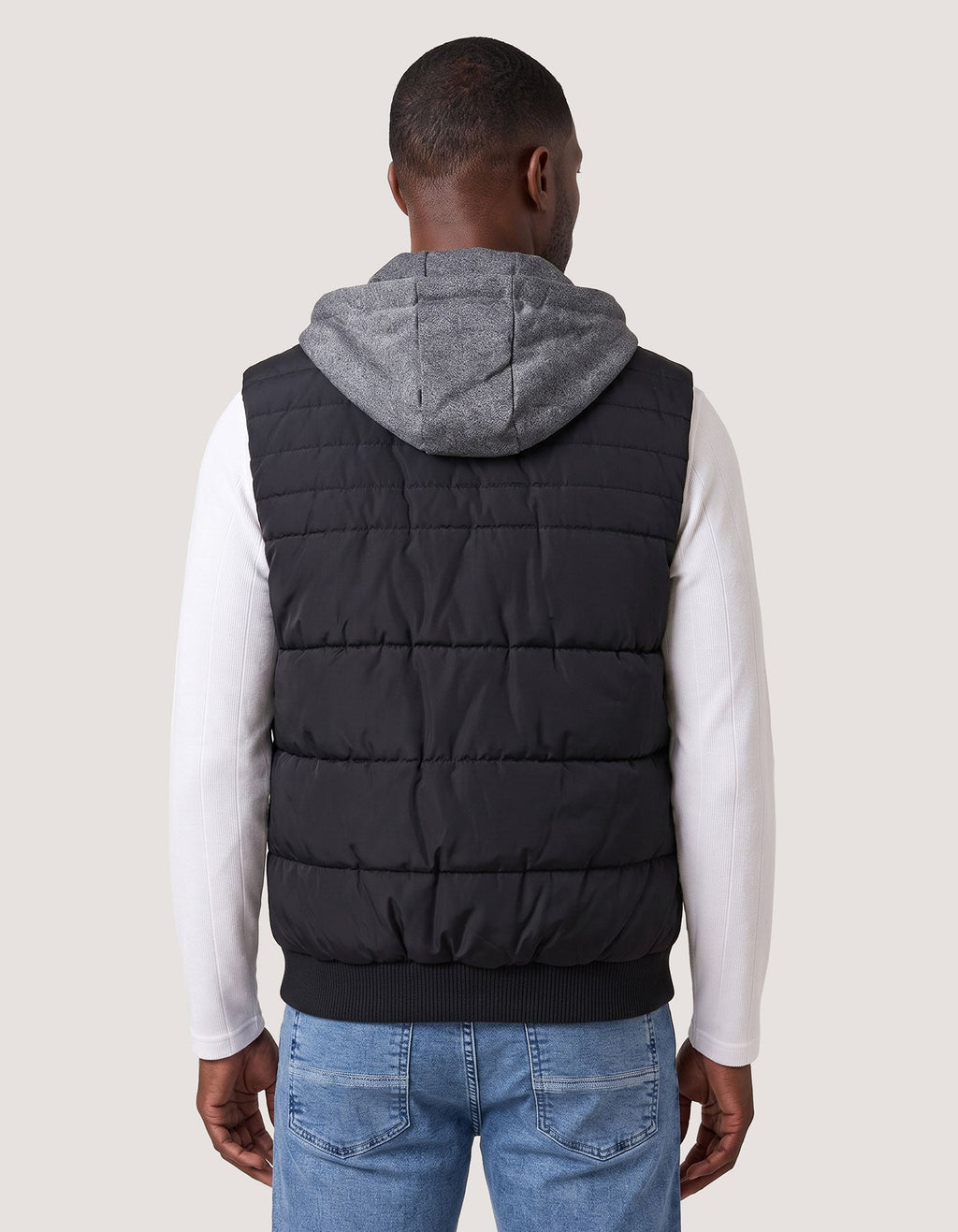 Black Hooded Gilet Jacket