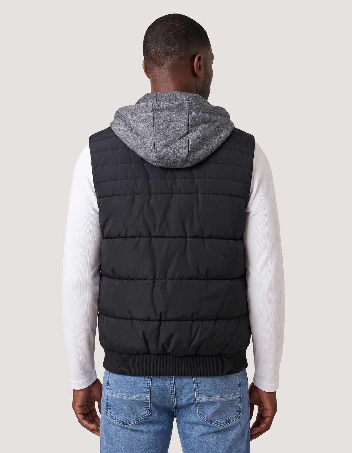 Black Hooded Gilet Jacket