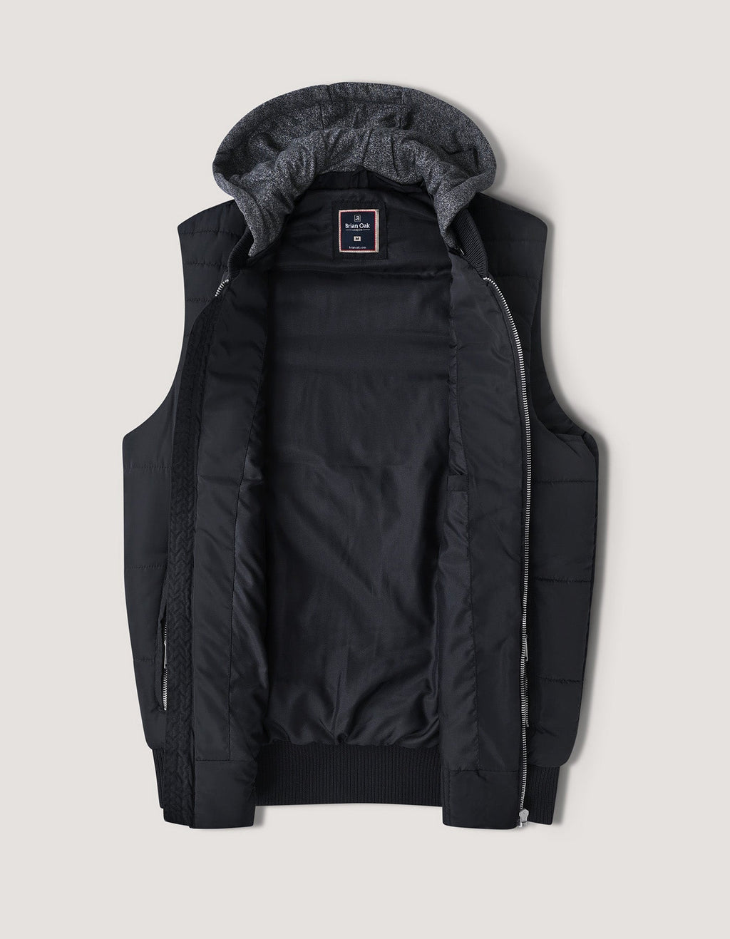 Black Hooded Gilet Jacket