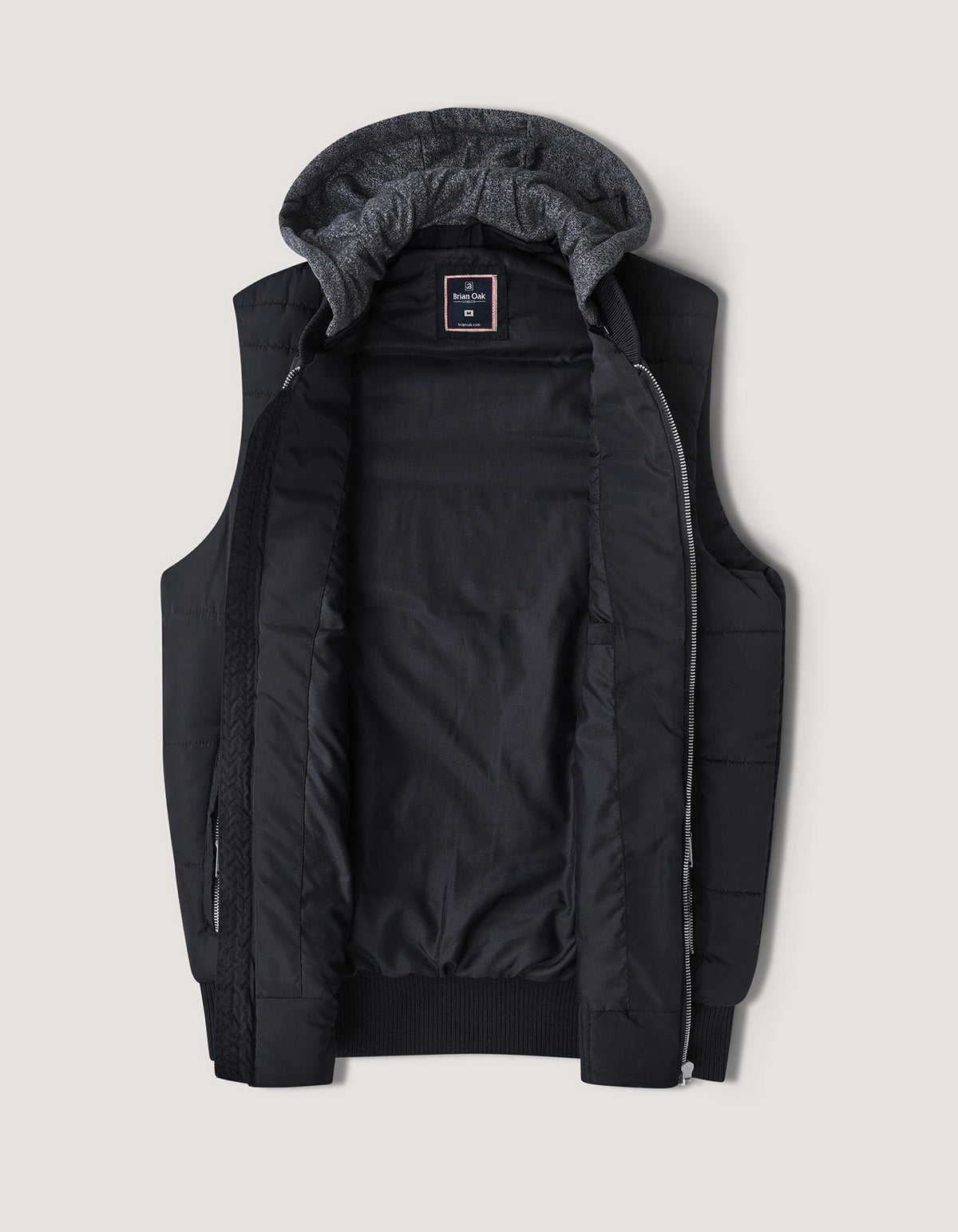 Black Hooded Gilet Jacket