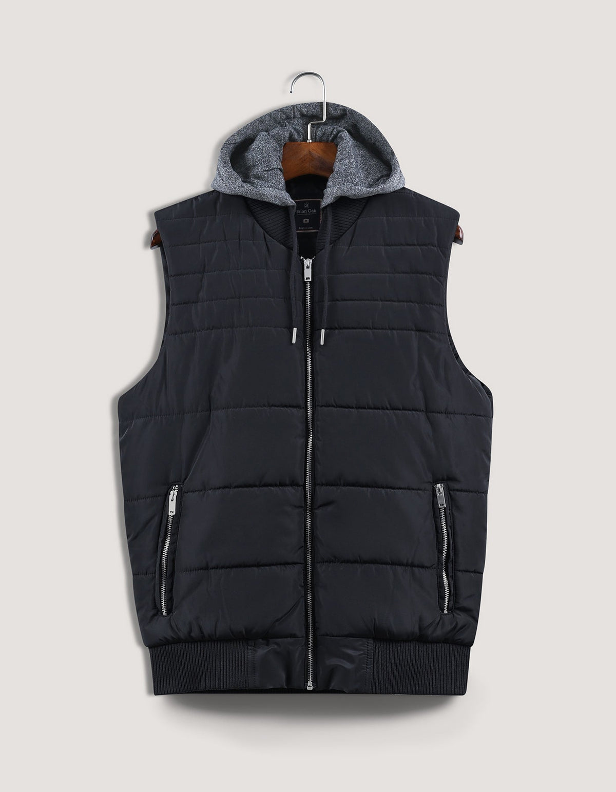 Black Hooded Gilet Jacket