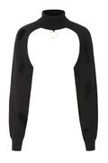 Banned Apparel Damara Jumper – Black Distressed Cropped Goth Shrug