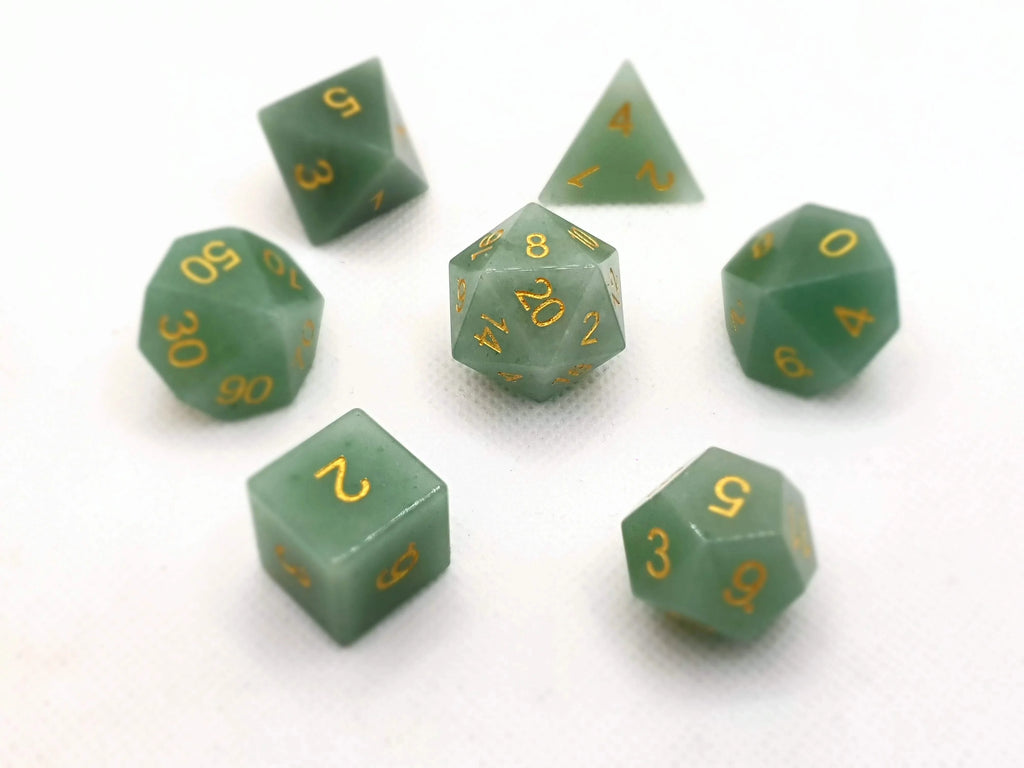 Jade | Gemstone Dice | 7 Piece Set