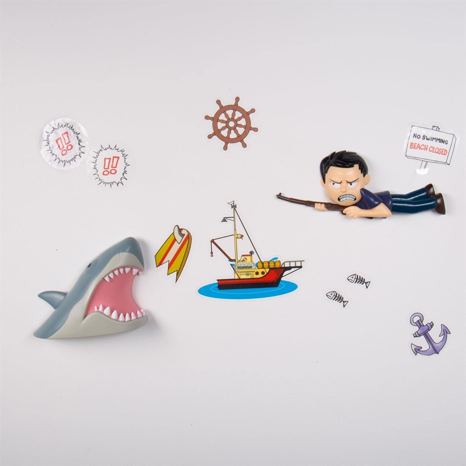 Jaws Comic Ons Collectible Wall Decals - 2 Pack Reusable Figurines