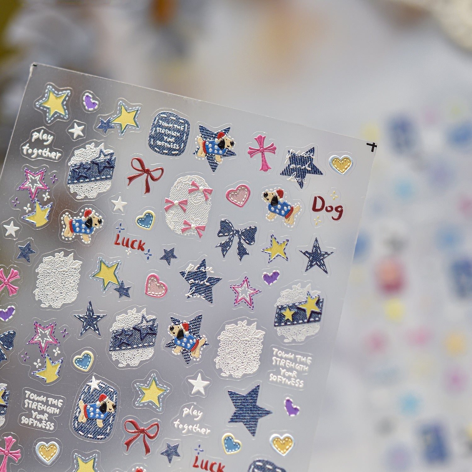 LuLuFun Studio Puppy Nail Deco Stickers – Jeans Style DIY Nail Art Decals