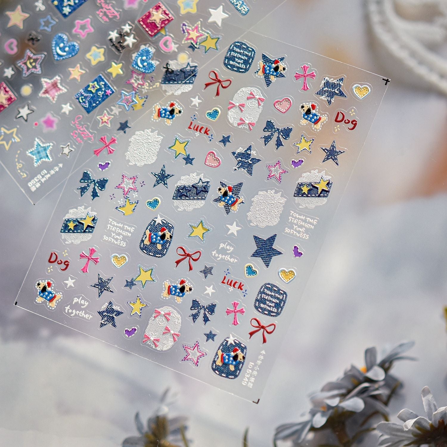 LuLuFun Studio Puppy Nail Deco Stickers – Jeans Style DIY Nail Art Decals