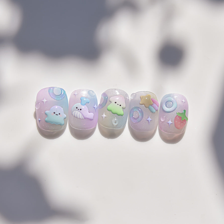 LuLuFun Studio Jellyfish Nail Deco Stickers – Ultra-Thin DIY Nail Art