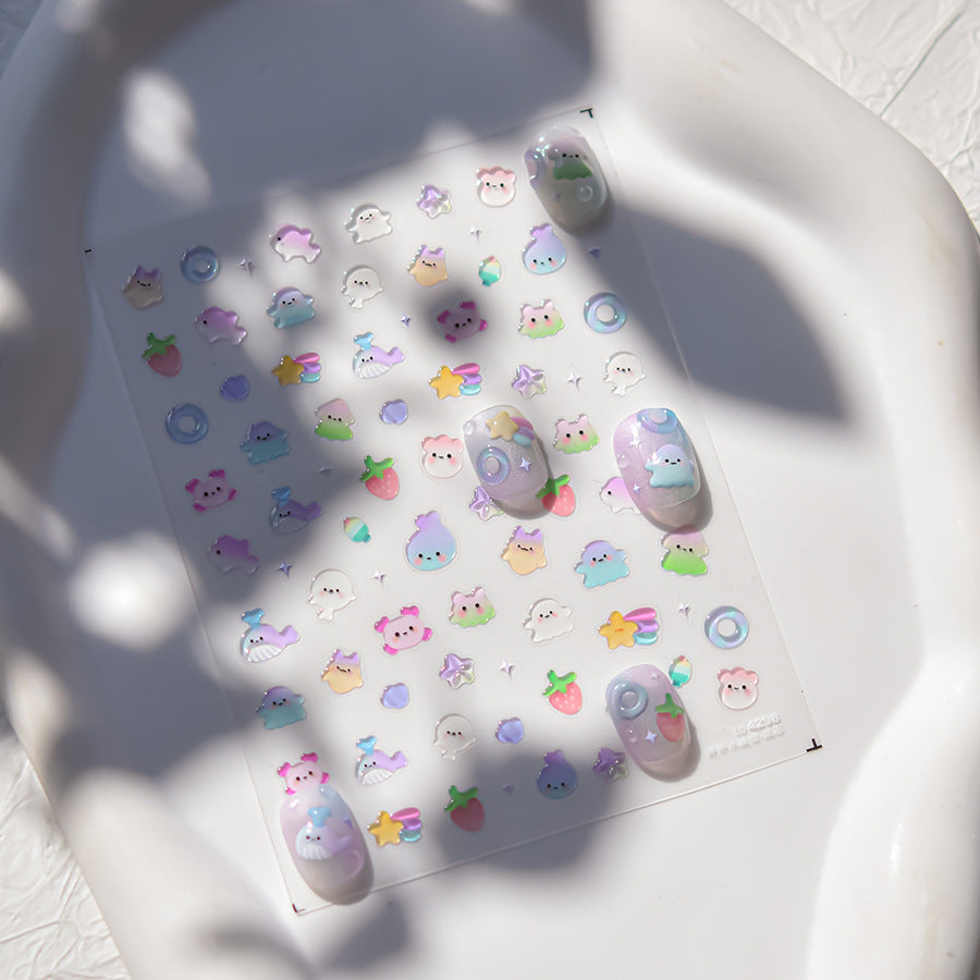 LuLuFun Studio Jellyfish Nail Deco Stickers – Ultra-Thin DIY Nail Art
