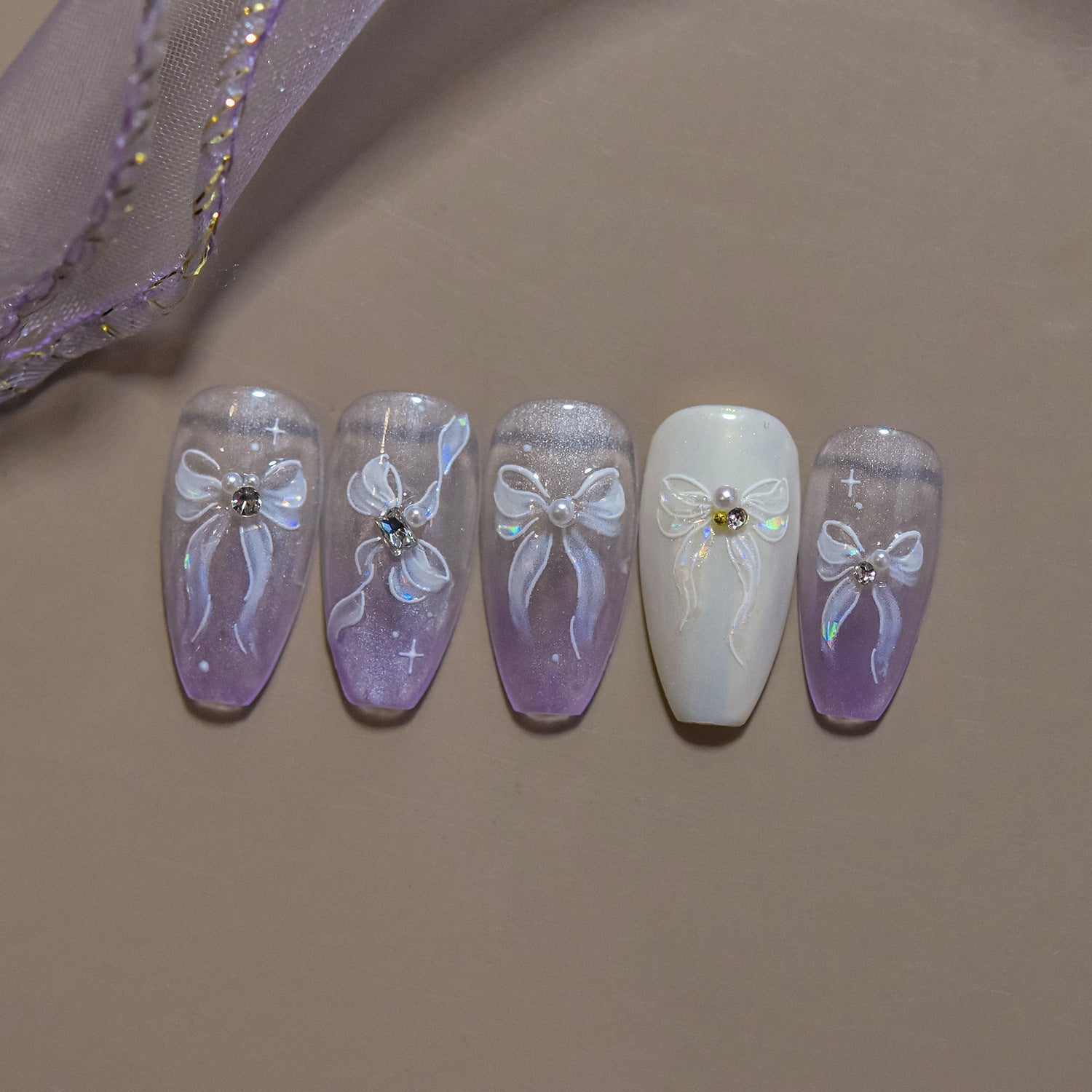LuLuFun Studio White Bowknot Nail Art Stickers – DIY Manicure Decals