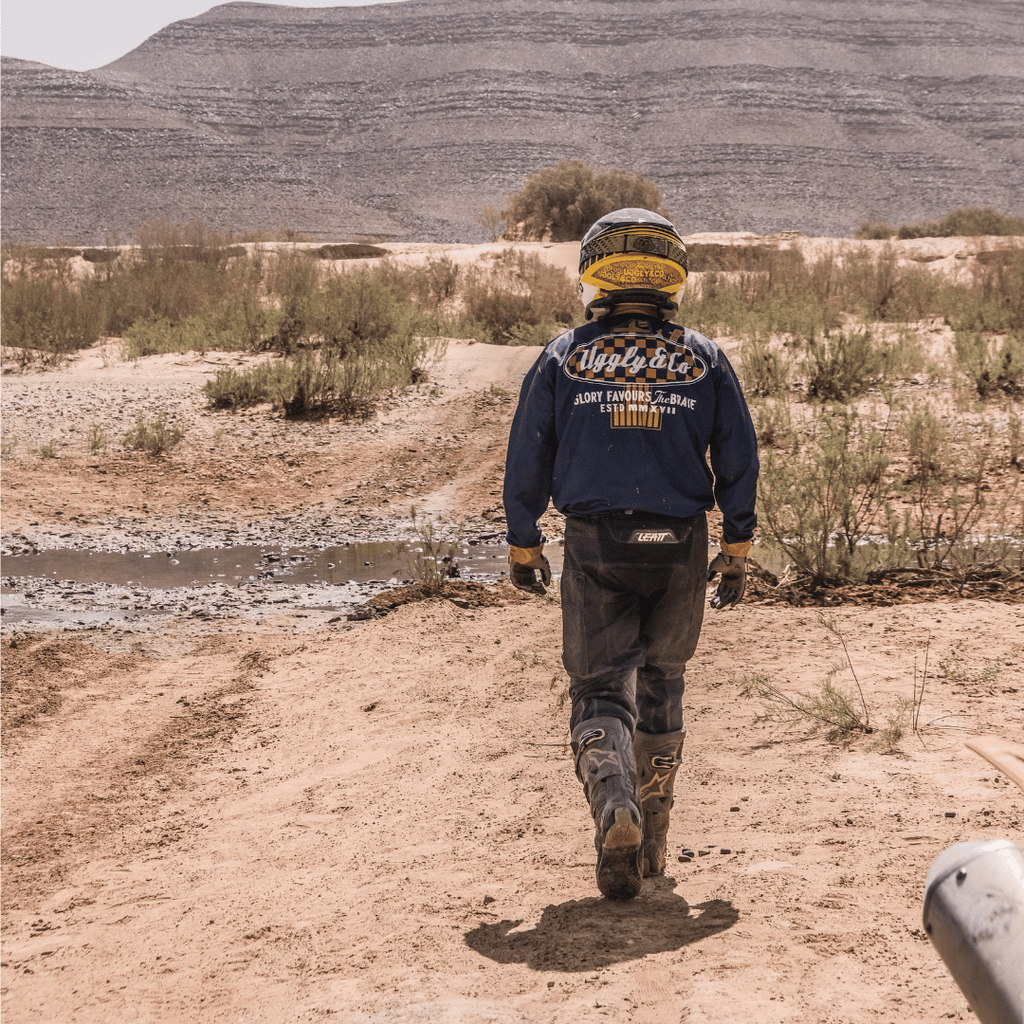Uggly&Co Blue & Yellow Vintage Motocross Jersey – Breathable Mesh