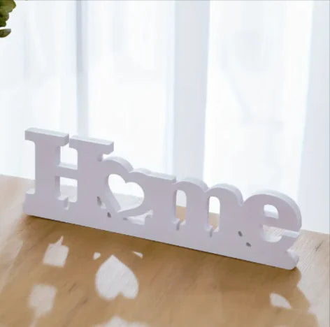 LOVE, HOME & DREAM White Wooden Letter Ornaments – Modern Decor