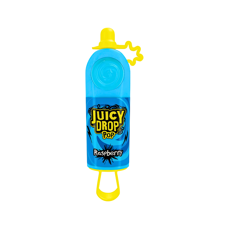 Juicy Drop Pop Raspberry Lollipop with Sour Gel - Novelty Candy