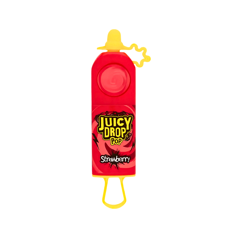 Juicy Drop Pop Strawberry Lollipop with Sour Gel - Novelty Candy