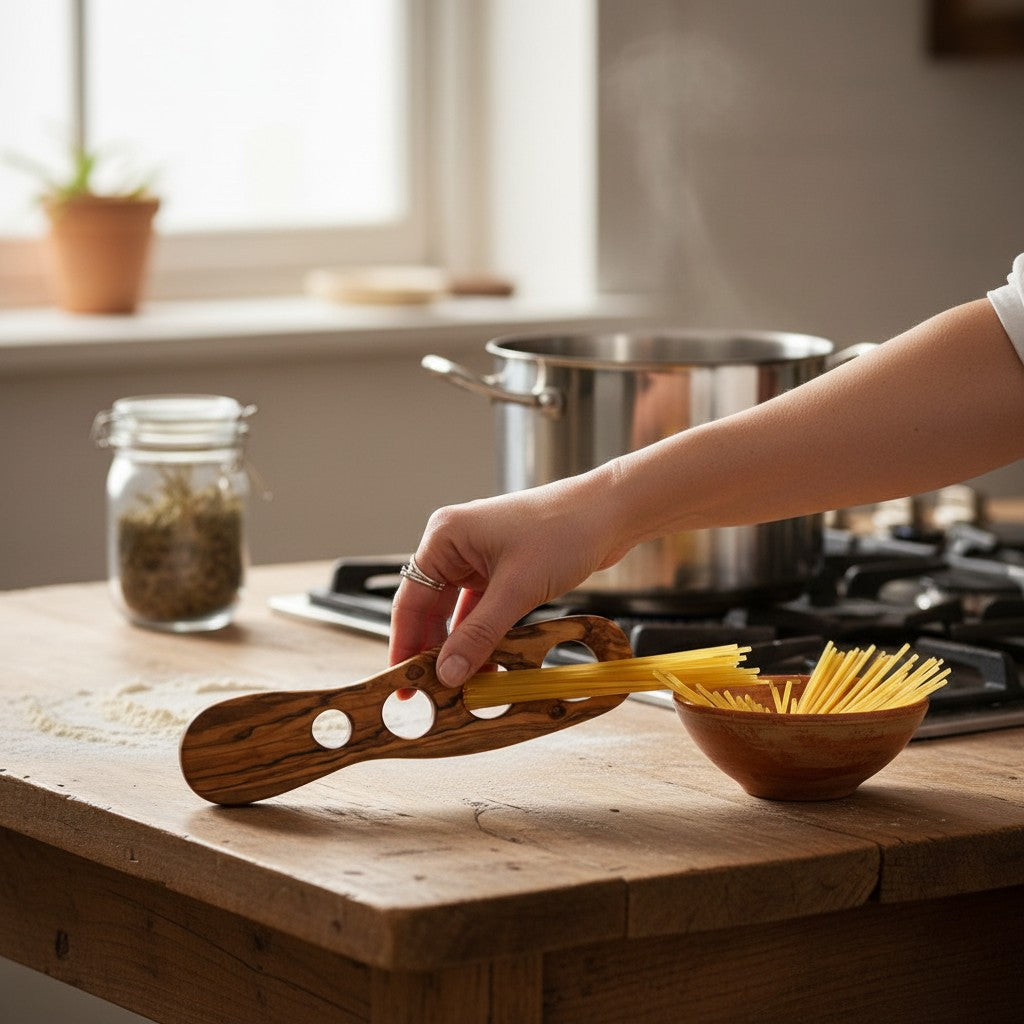 Olive Wood Handcrafted Wooden Spaghetti Measure Portion Sizer Kitchen Gadgets For Portion Control Pasta Noodles