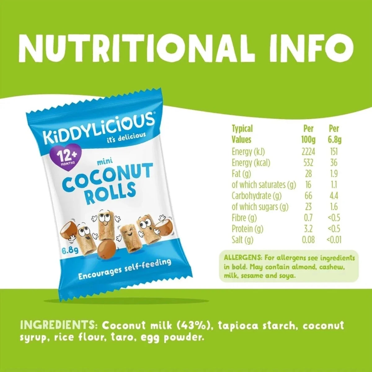 Kiddylicious Mini Coconut Rolls 12+ month - image 3