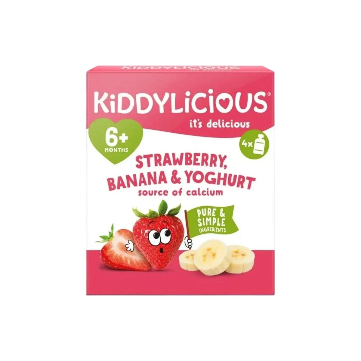 Kiddylicious Strawberry Yogurt 6+ months 400g (4x100g) - image 1