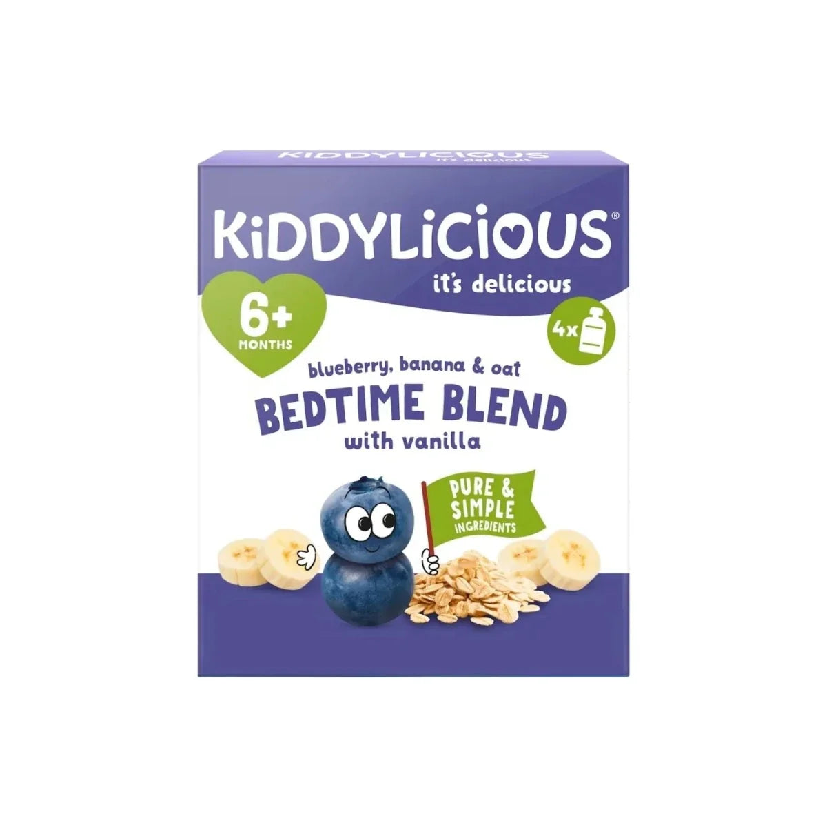 Kiddylicious Bedtime Blend Blueberry Oat 6+ months 400g (4x100g) - image 1