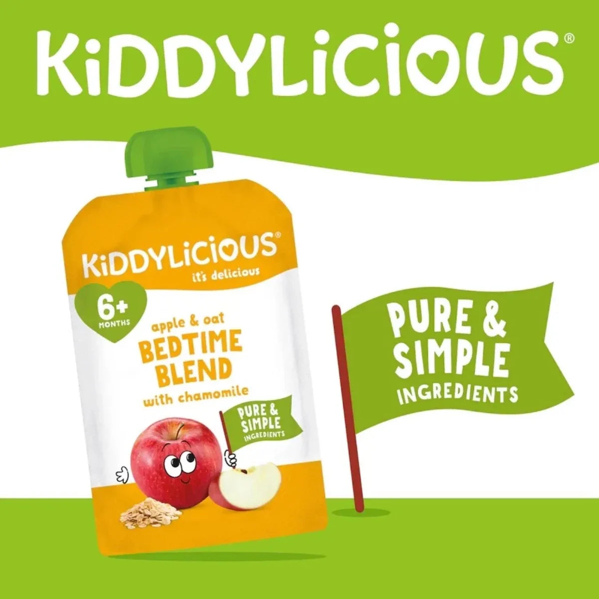 Kiddylicious Bedtime Blend Apple Oat 6+ months 400g (4x100g) - image 2