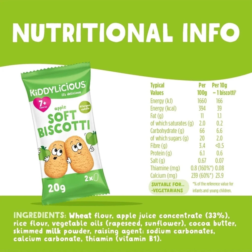 Kiddylicious Apple Biscotti 7+ months 120g (6x20g) - image 3
