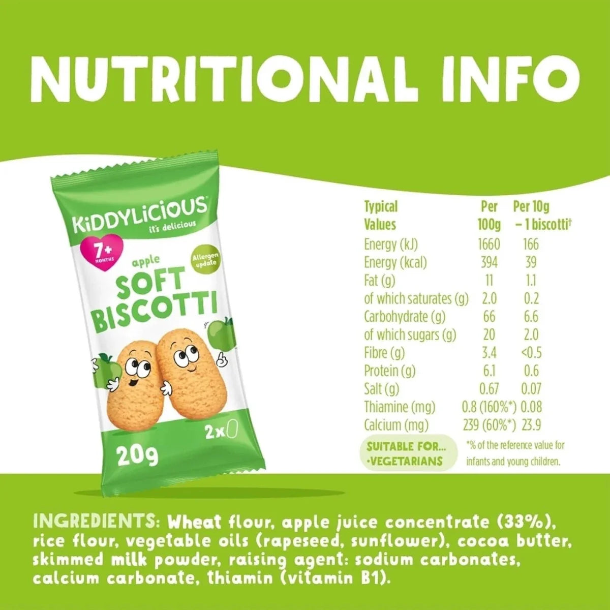 Kiddylicious Apple Biscotti 7+ months 120g (6x20g) - image 3