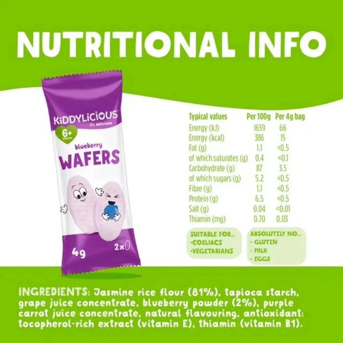 Kiddylicious Blueberry Wafers Maxi 6+ months 400g (10x4g) - image 3