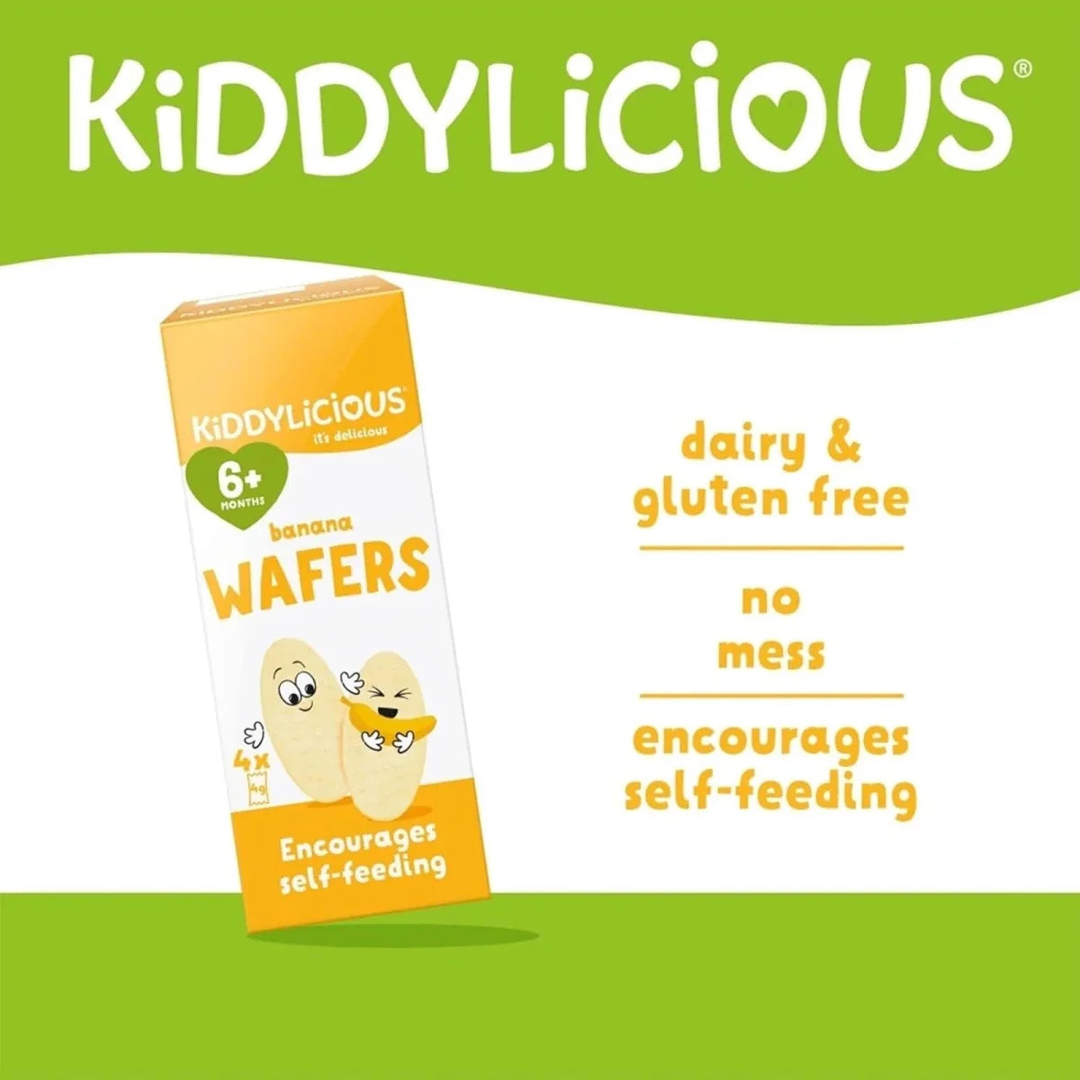 Kiddylicious Mini Banana Wafers 6+ months 16g (4x4g) - image 2