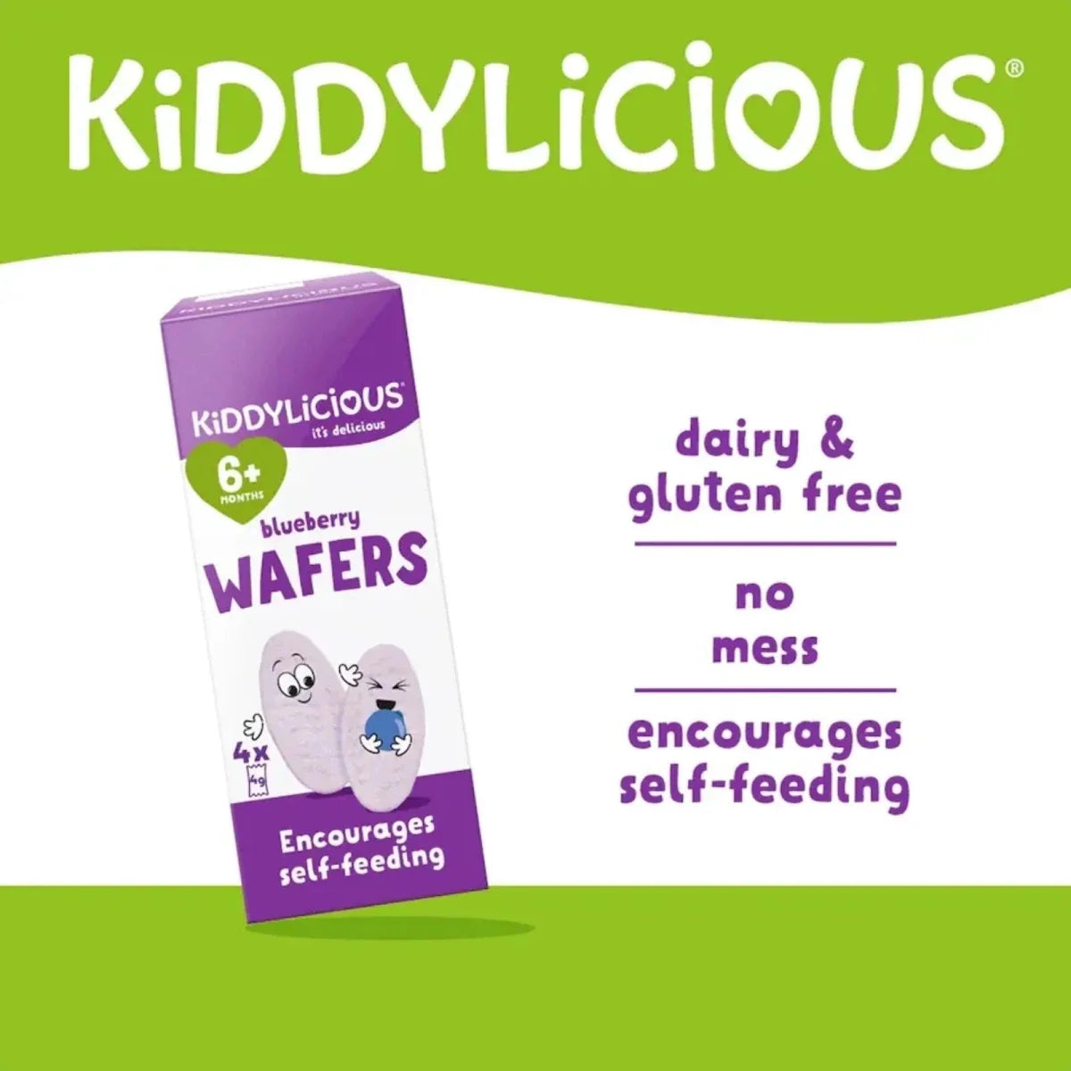 Kiddylicious Blueberry Wafers Mini 6+ months 16g (4x4g) - image 2