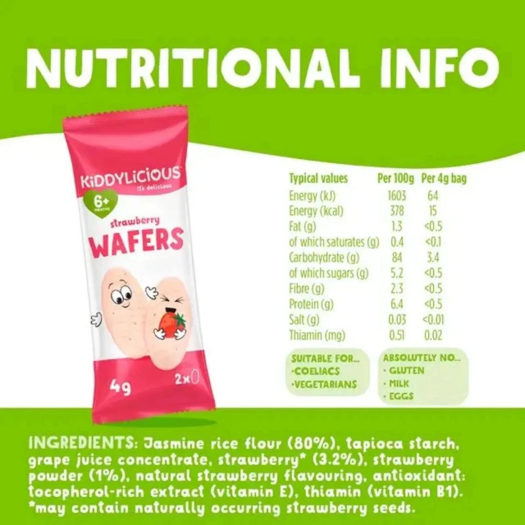Kiddylicious Mini Strawberry Wafers 6+ months 16g (4x4g) - image 3