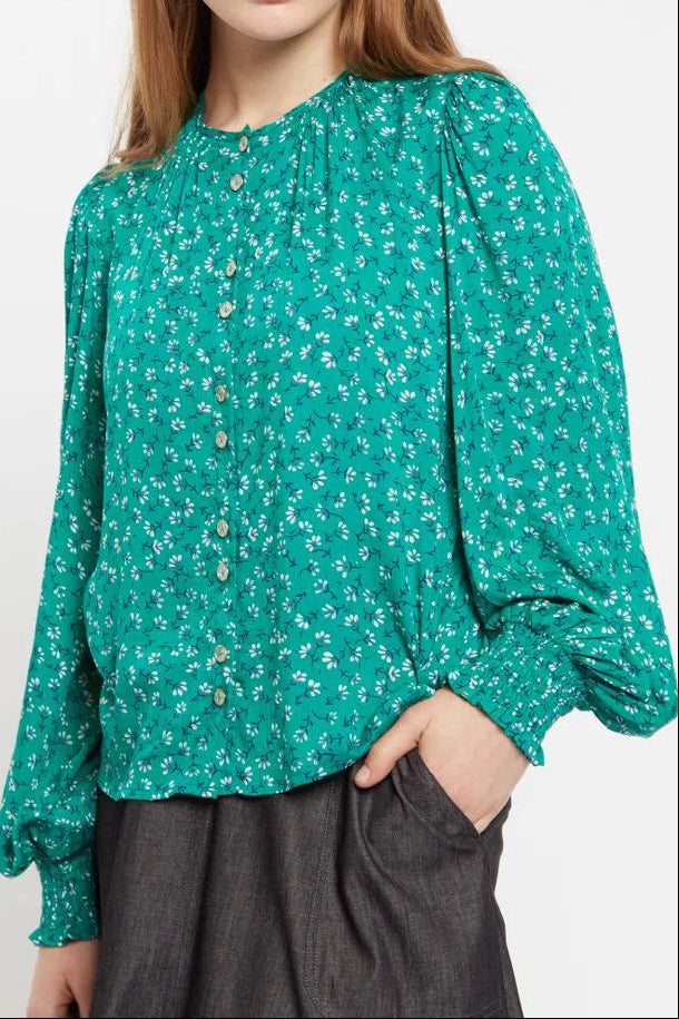 Louche Kerstin Naive Ditsy Print Long Sleeve Blouse