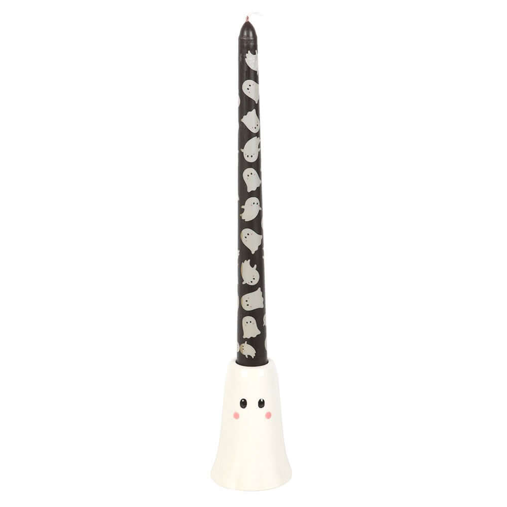 Kate's Clothing Sweet Ghost Ceramic Candle Holder with Taper Candle