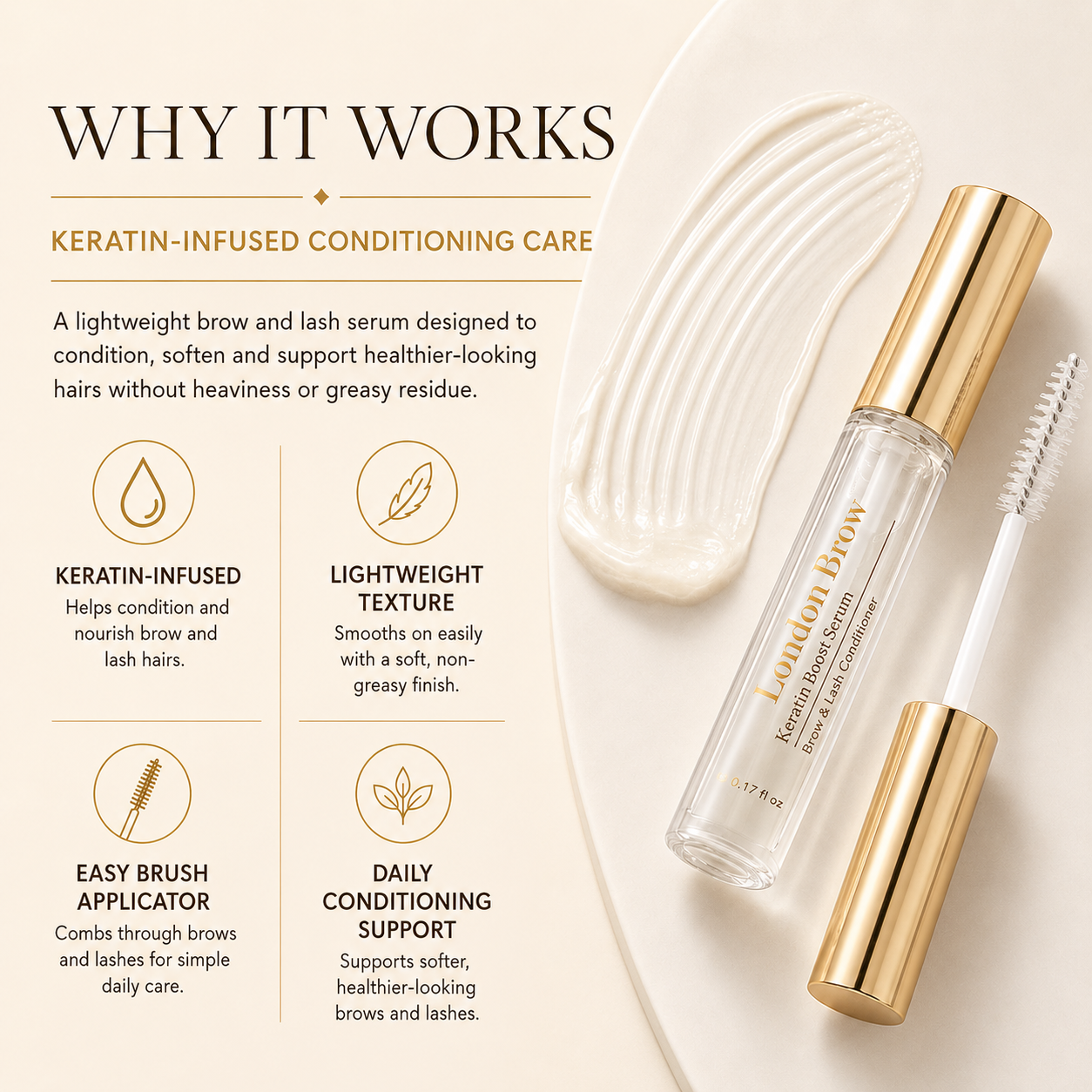 London Brow Keratin Brow & Lash Boost Serum - Vegan Aftercare Treatment