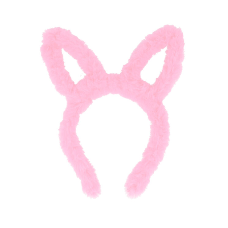 PoundFun Kids Pink Furry Bunny Ears Headband – Soft Costume Accessory